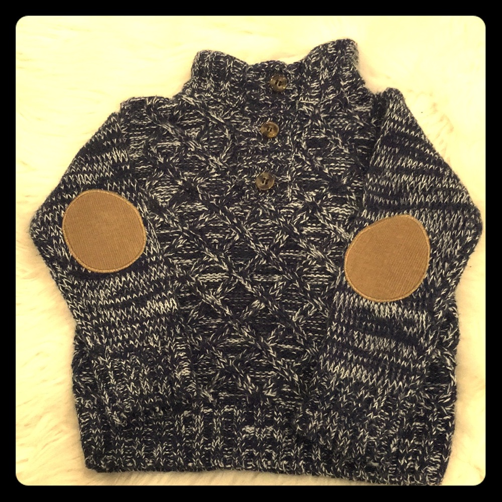 Blue half button up sweater